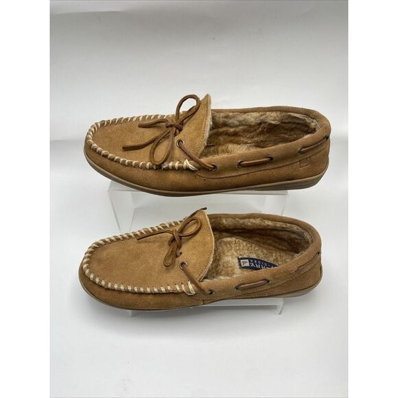 Sperry Trapper Slippers Mens Size 12M Brown Leather Moccasin Shoes Slip On 3037 - Picture 7 of 14